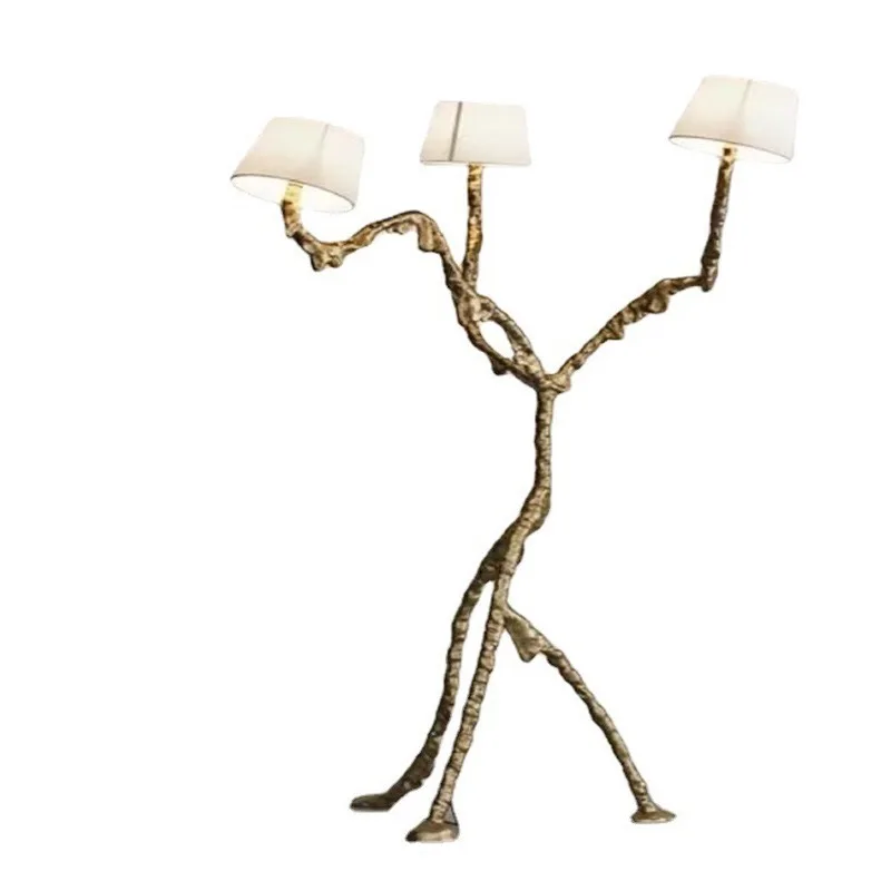 

Light luxury all copper living room floor lamp Nordic simple villa dining room model room high-end bedroom copper lamp