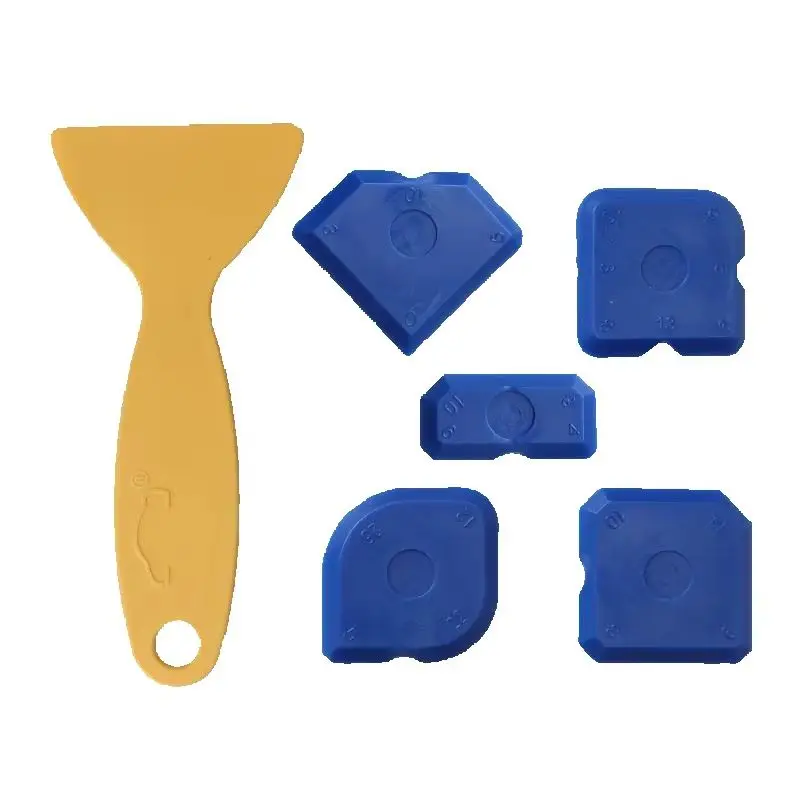 Juego de 5 Herramientas de Silicona para Aplicar y Raspar Sellador, Alisar y Remover, Kit de Acabado para Calafateo y Lechada de Azulejos, Mejoras del Hogar