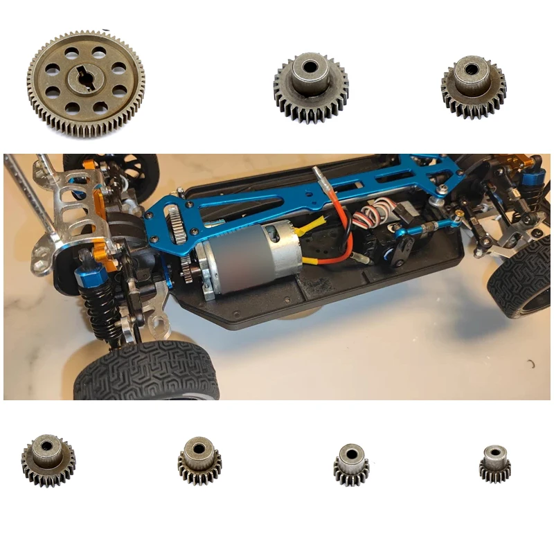 11184 Metal Diff Main Gear 64T Motor Pinion Gears 17T 21T 26T 29T for 1/10 RC Parts HSP Himoto Amax Redcat Exceed 94111