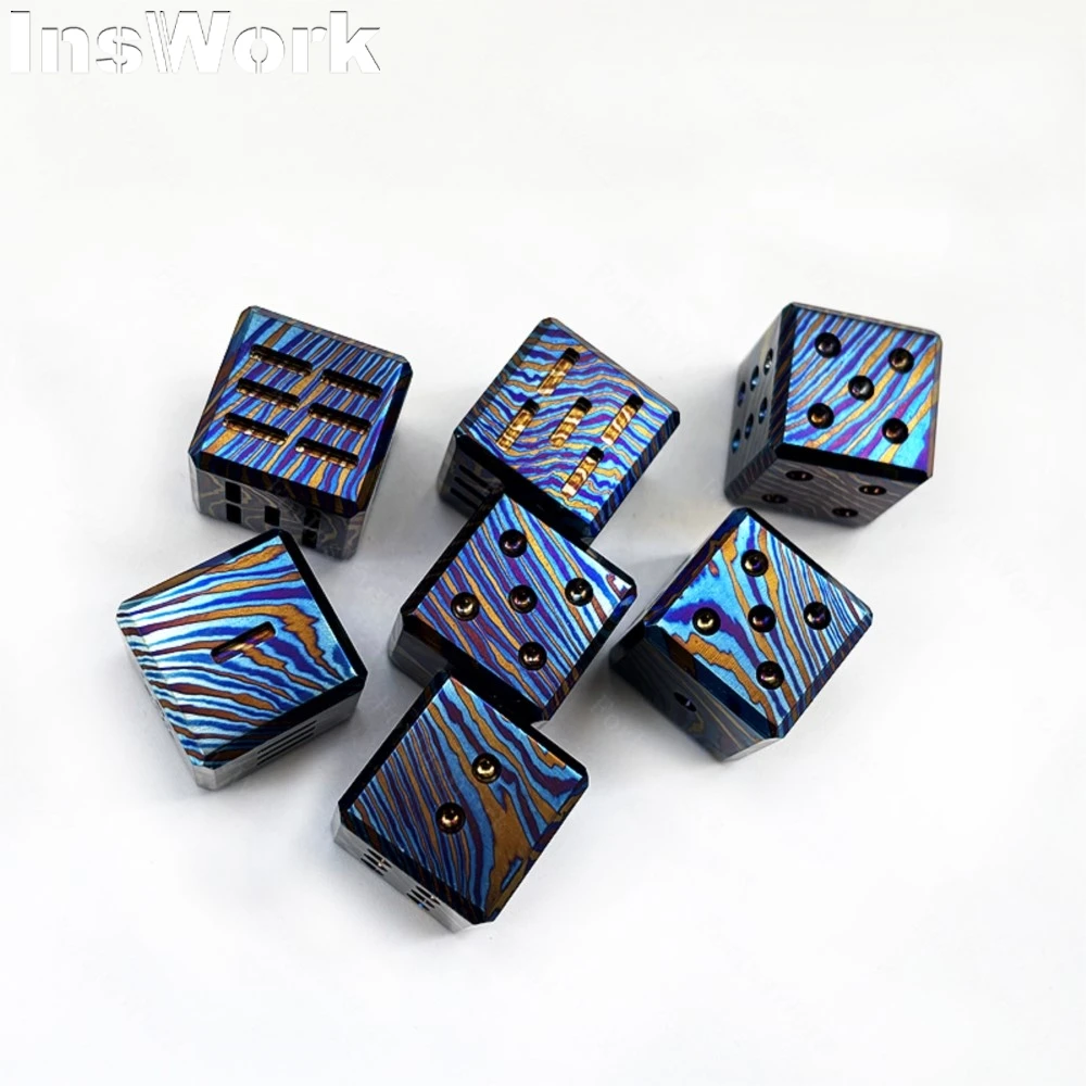 Dados EDC de Damasco de titânio cor brinquedos de mesa brinquedo para alívio do estresse