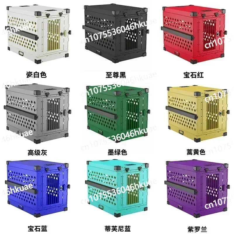 

Medium and Large Dogs Dog Crate Folding Pet Car Crate Camping Travel Heavy Duty Fully Collapsible Dog Crate Aluminium Alloy