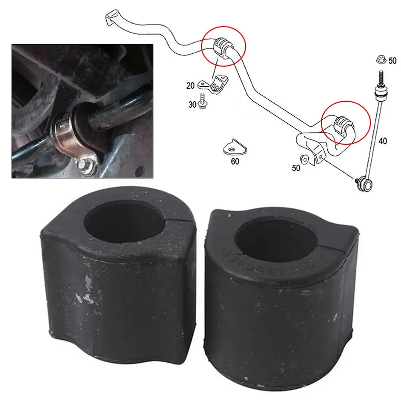 Front Sway Roll Bar Bushing Kit Suspension Stabilizer Bush Anti Rubber For Mercedes-Benz W212 E200 E300 E350 E500 E63AMG 09-16