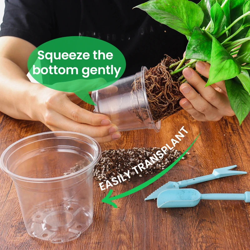 

40Pcs Transparent Flowerpot Thickened Plant Nursery Pot Seedling Cup Gardening Transplantation Potted Flower Pot Planters