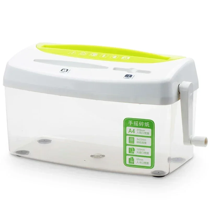 

Настольный ручной шредер Mini 4L для бумаги формата А4, кредитных карт и CD-дисков, 1 лист/измельчение, ручной измельчитель бумаги