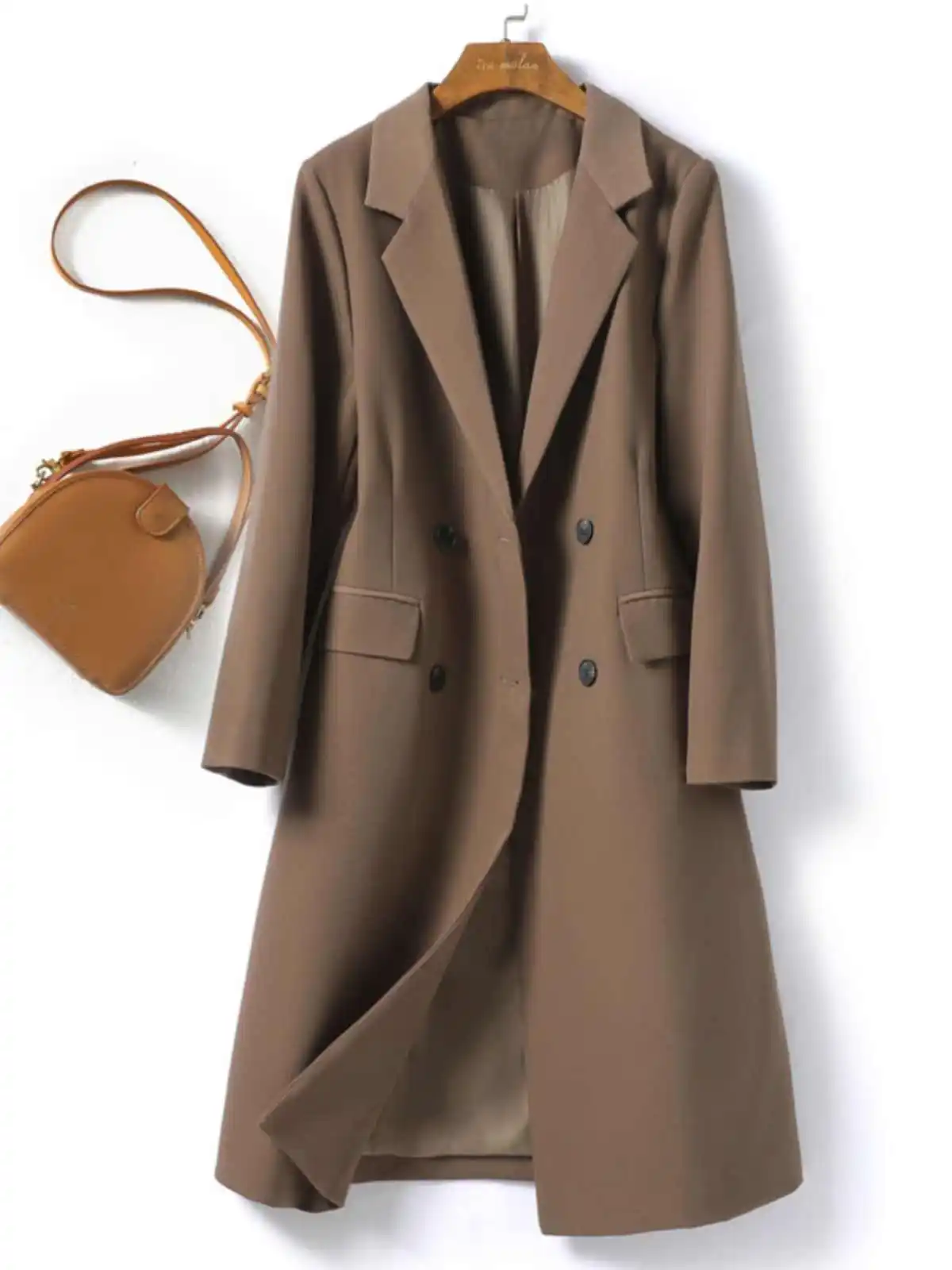

Long Knee Length Suit Windbreaker Women's High-end Design 2026 New Spring French Slimming Straight Tube Spring Jacket