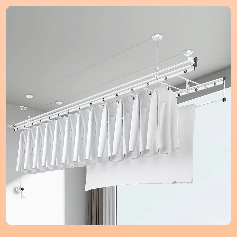 Lifting drying rack Balcony Household hand crank Manual drying rod Quilt Indoor cooling rack