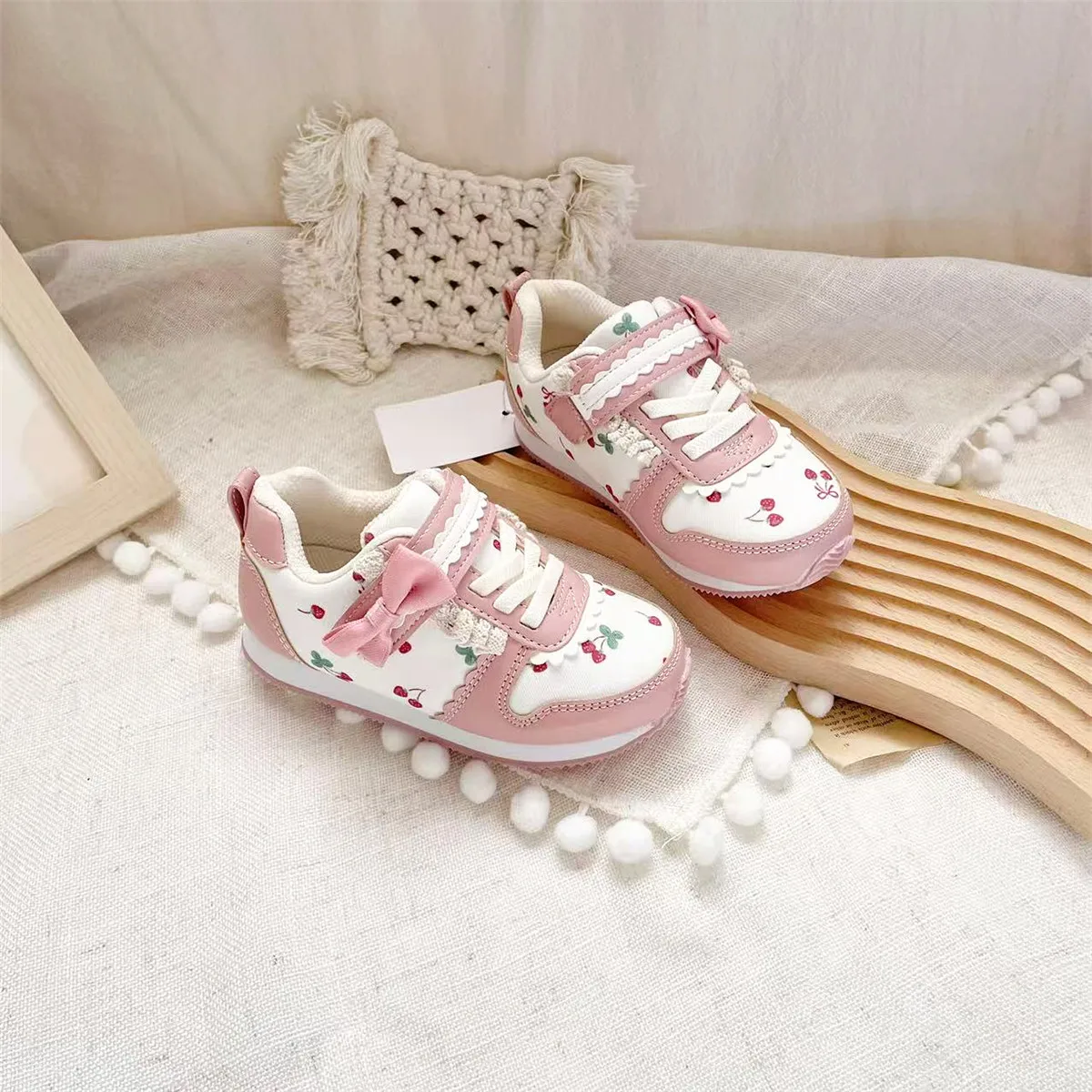 أحذية كاجوال للأطفال أحذية رياضية من جلد البولي يوريثان أحذية ربيعية مطبوعة برسوم كارتونية للأولاد أحذية مضادة للانزلاق فيلكرو وردي مقاس 15 سم - 18 سم #3