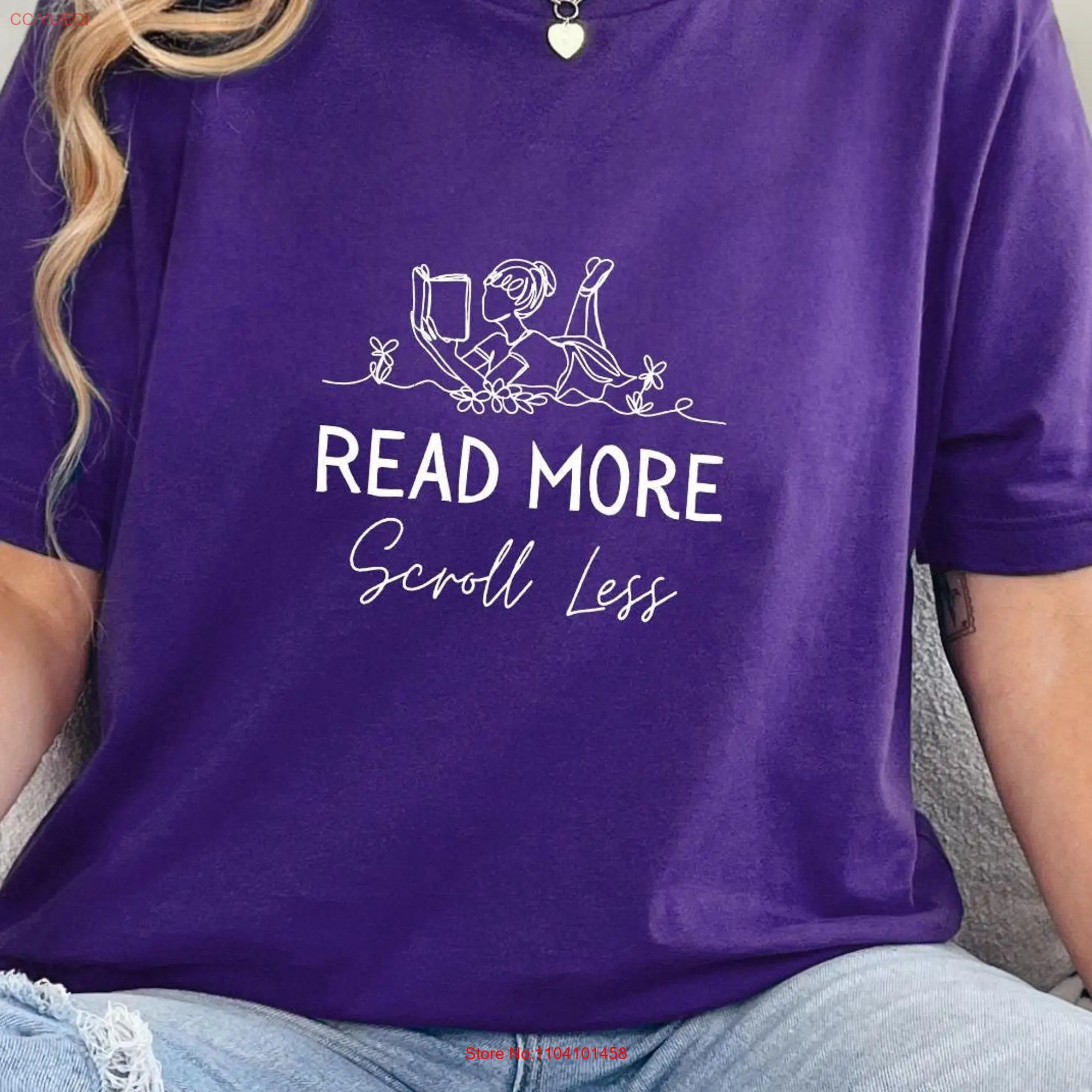 Read More Scroll Less T Shirt Adorable Bella Canvas 3001 Book Lover's Delight Ideal  long or short sleeves