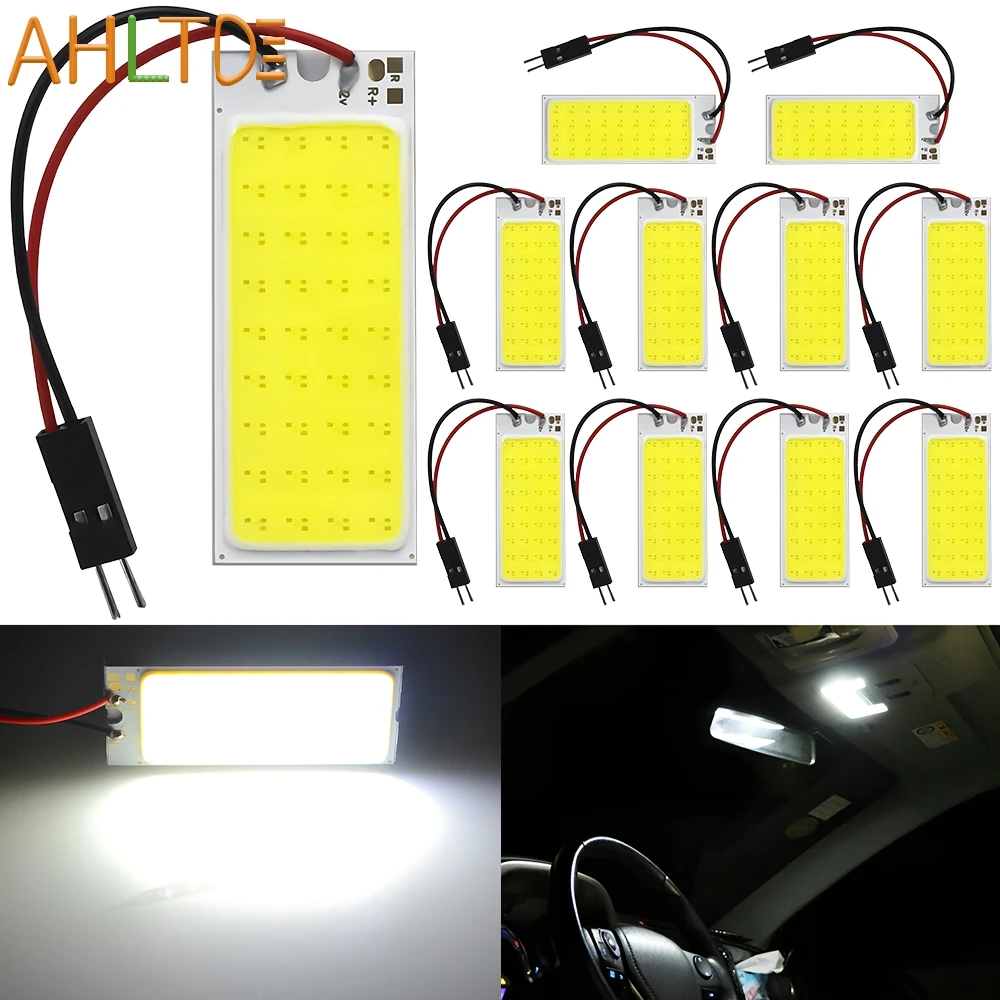 10PCS Auto T10 16/24/36/48SMD Reading Led Interior Dome Festoon Trunk Lamp License Plate Lamps Car Door Light Parking Bulbs 12V