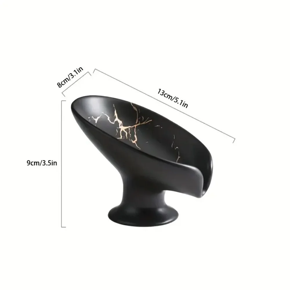 NEW 1PC Ceramic Leay Shower Soap Holder Bathroom Suppliesaf Shape Box Water Guide Hole Dish Storage Plate Tr