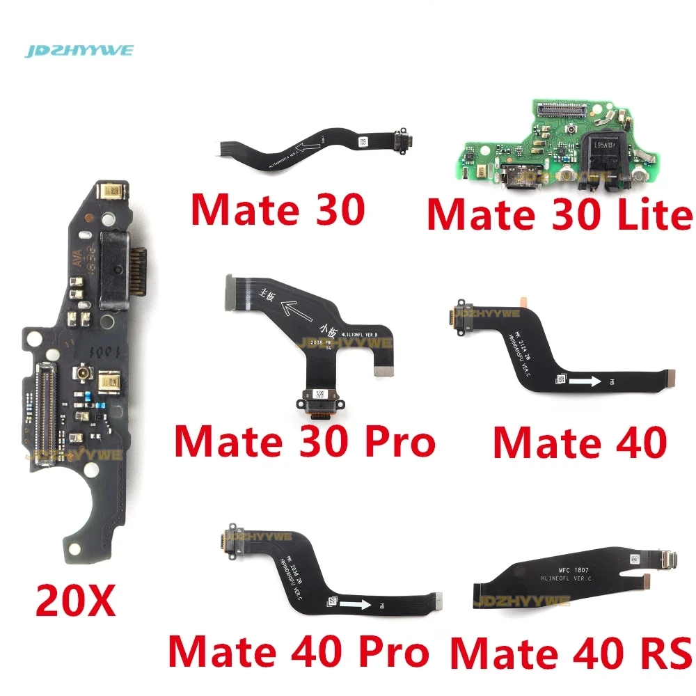 1PCS USB Charge Port Jack Dock Connector Charging Board Flex Cable For Huawei Mate RS 30 40 Lite Pro 20X