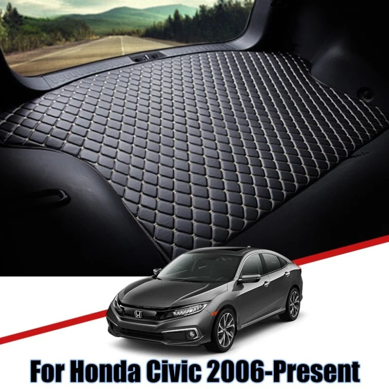 

Custom Car Trunk Leather Mats For Honda Civic 2006 2007 2008 2009-2016 Waterproof Non-Slip Liner Tray Cargo Accessories