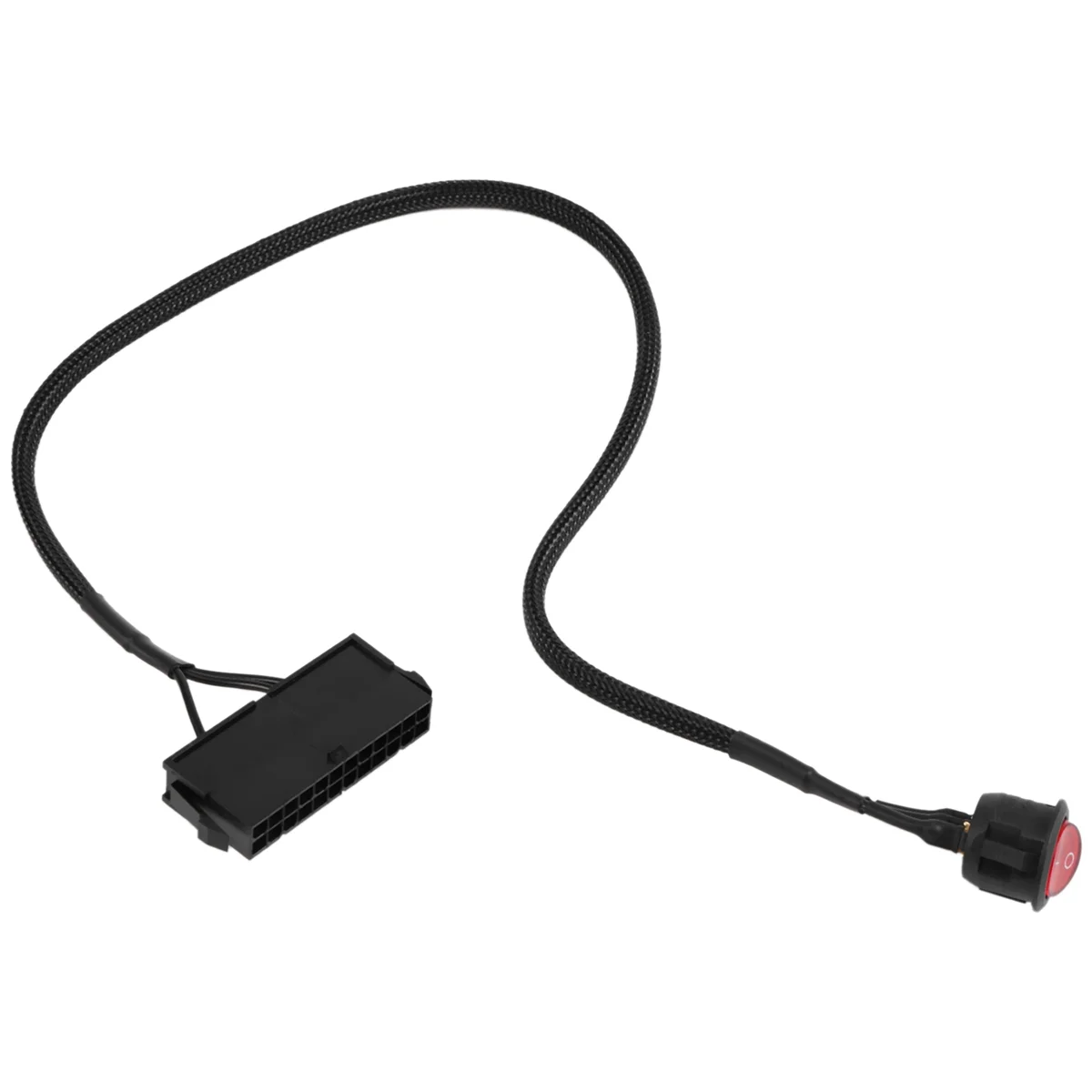 24-pinowy żeński zasilacz ATX PC Tester rozrusznika Start Up kabel mostkujący z przełącznikiem ON/OFF, 50cm