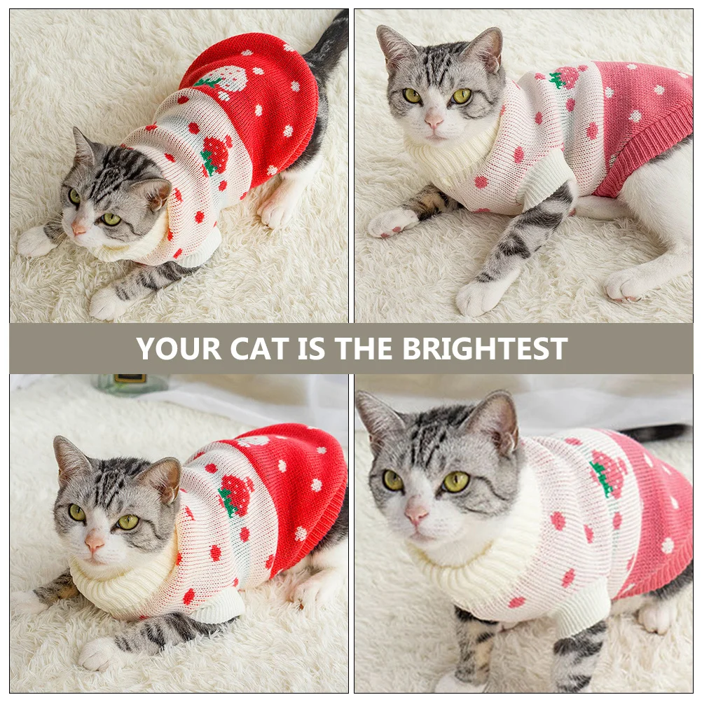 

1Pcs Woven Woolen Yarn Pet Costume Adorable Cat Puppy Clothes Pattern Winter Warm Apparel Pet Costume