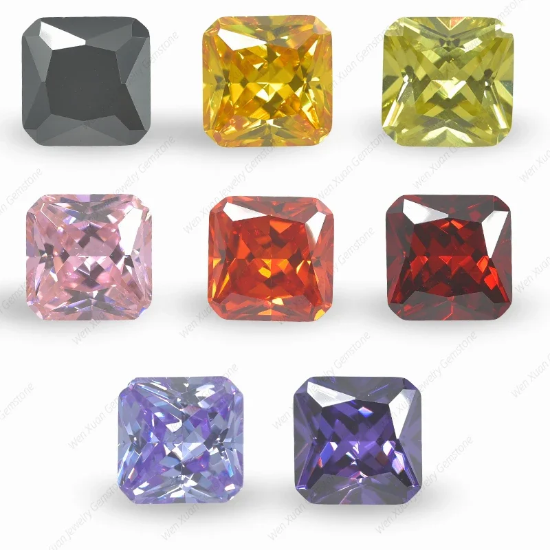 

Cubic Zirconia Stone 2x2~12x12mm 5A Multicolor Square Shape Octangle Cut Loose CZ Synthetic Gems Beads For Jewelry Gemstone