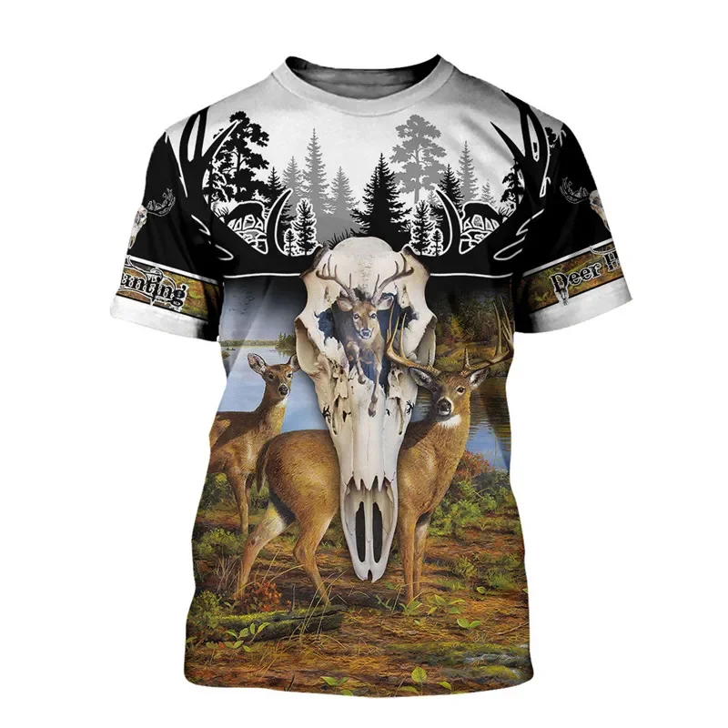 Fashion summer T-shirt bow hunter hunting 3D full print casual T-shirt unisex Harajuku street sports short-sleeved T-shirt