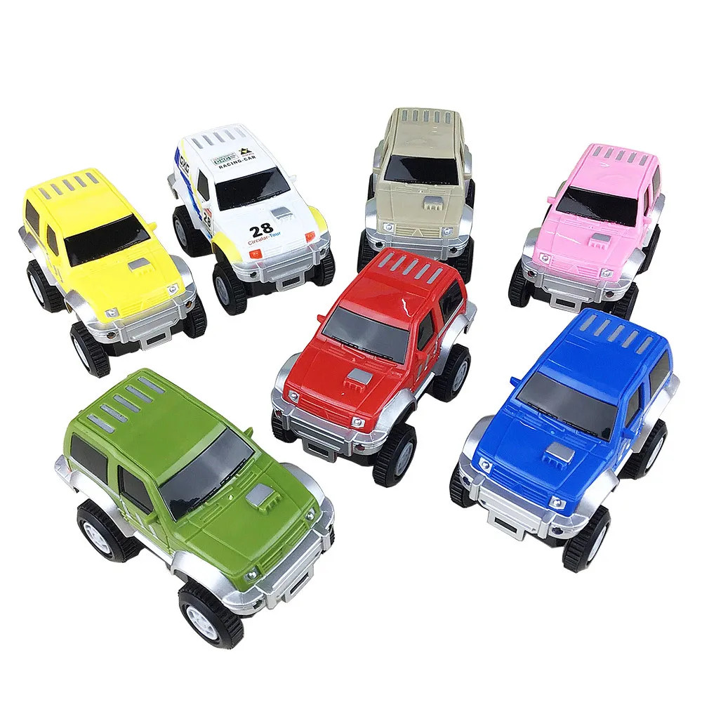 Ferroviário luminoso flexível pista carro brinquedos crianças corrida ferroviária curvatura carro eletrônico diy brinquedos crianças presente carro de corrida l003