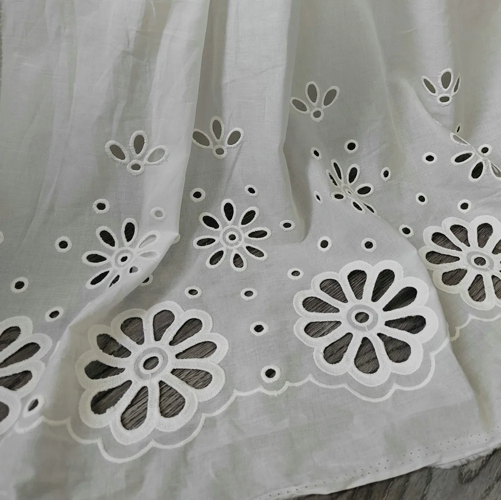 Hoge kwaliteit holle katoenen borduurkantstof, geschikt voor jurken, trouwjurken, kleding, doe-het-zelf materiaal holle bloemstof
