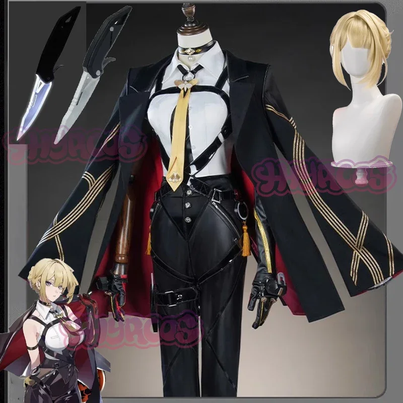 FC6Evelyn Cosplay Costume Game Zenless Zone Zero ZZZ Women Costume Evelyn Chevalier Plus Size Halloween accessorie wig glow@FC8！