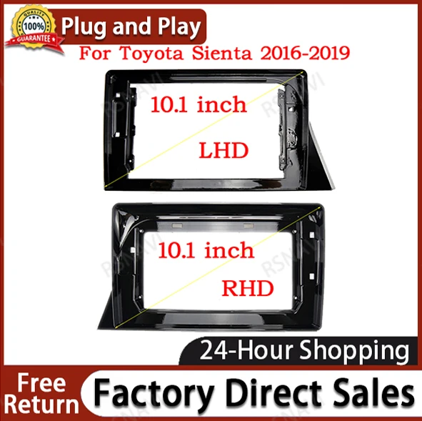 Car Stereo Audio 10.1 INCH Big Screen Facia Frame For Toyota Sienta 16-19 2Din Dash Fitting Panel Frame Installation Kit