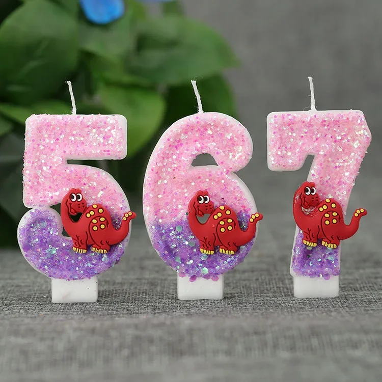 

1st 2ed 3rd 5th 7th Boys Dragon Birthday Candles Children Number 0-9 Candles Happy Birthday Decoration Wedding Party Supplies