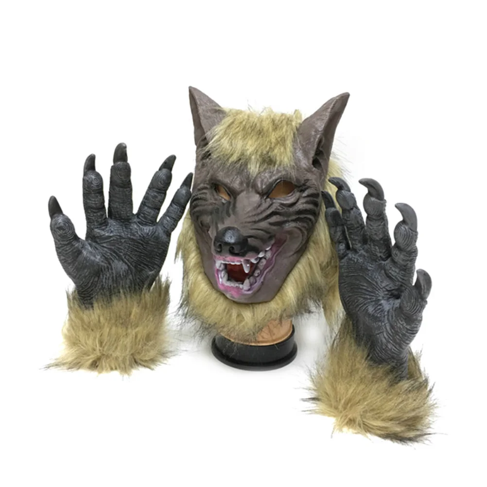 Crazy Masks Latex Prop Demon Lifelike Scary Costume Wolf Claws Halloween Party