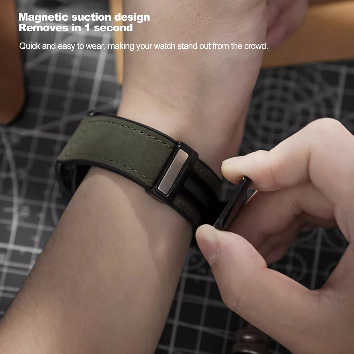 حزام سيليكون جلدي لساعة سامسونج جالاكسي فيت 3 بإبزيم مغناطيسي لساعة جالاكسي فيت 3 سوار سريع الإصدار