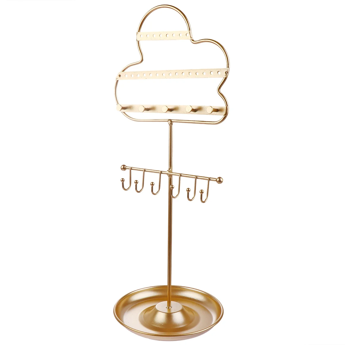 Ear Earring Organizer Cloud Shaped Jewelry Storage Rack Display Stand For Necklace Ring Bracelet Holder Decor Gift Golden