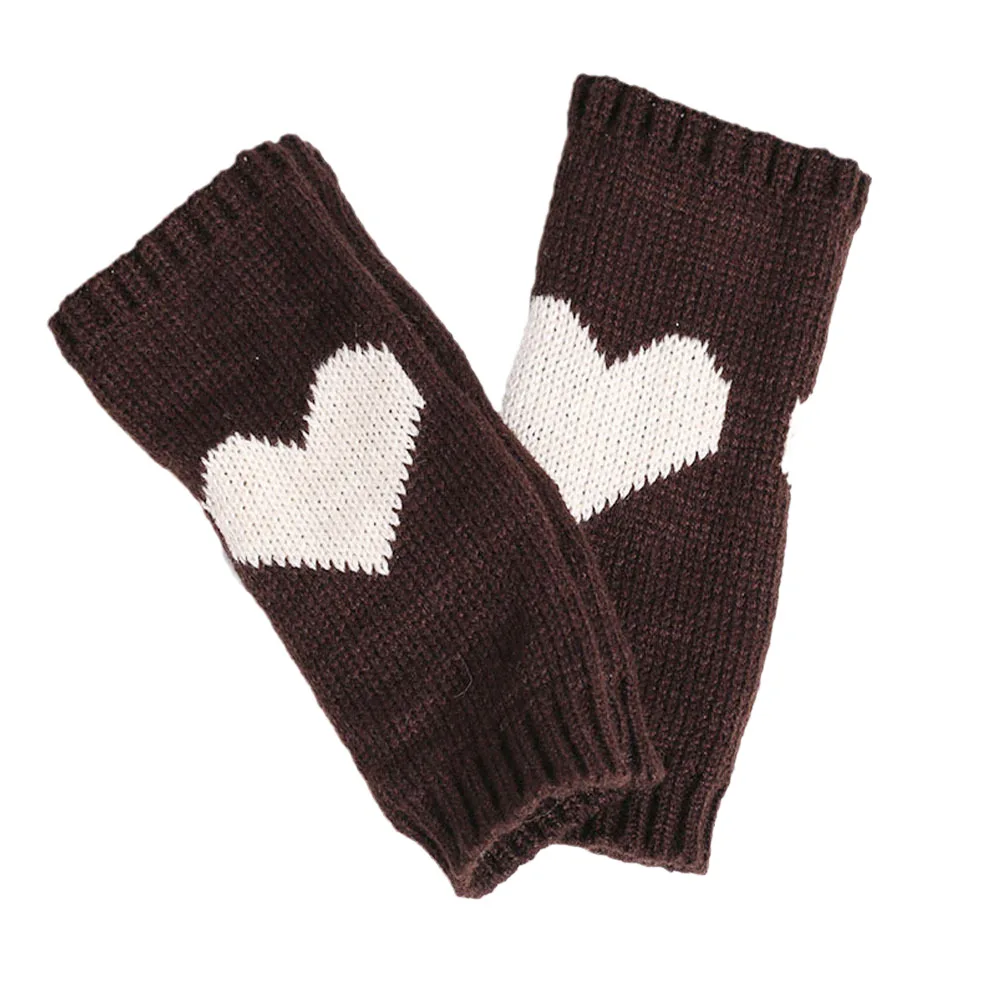 Arm Warmers for Women Hand Sleeves Sweat-Heart Wool Cuffs Cute Warm Gloves Love Knitted Autumn Winter Student Writing Sleeves