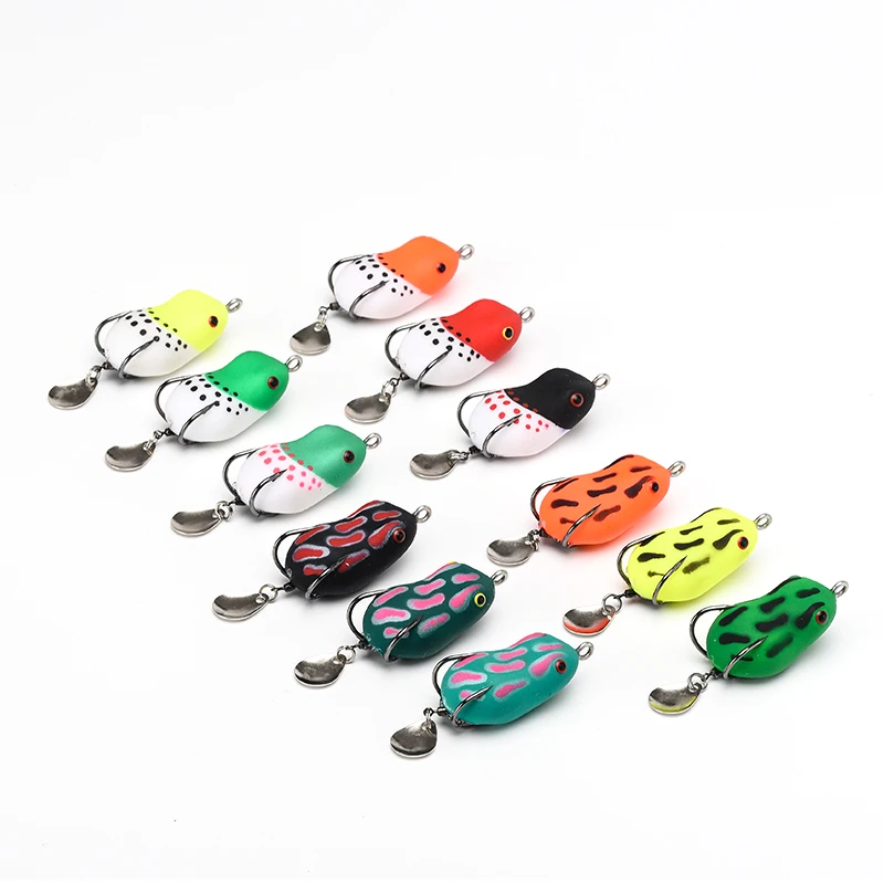

Mini Frog Lures 4cm8g Soft Plastic Fishing Lure Handmade Lure Baits 12colors