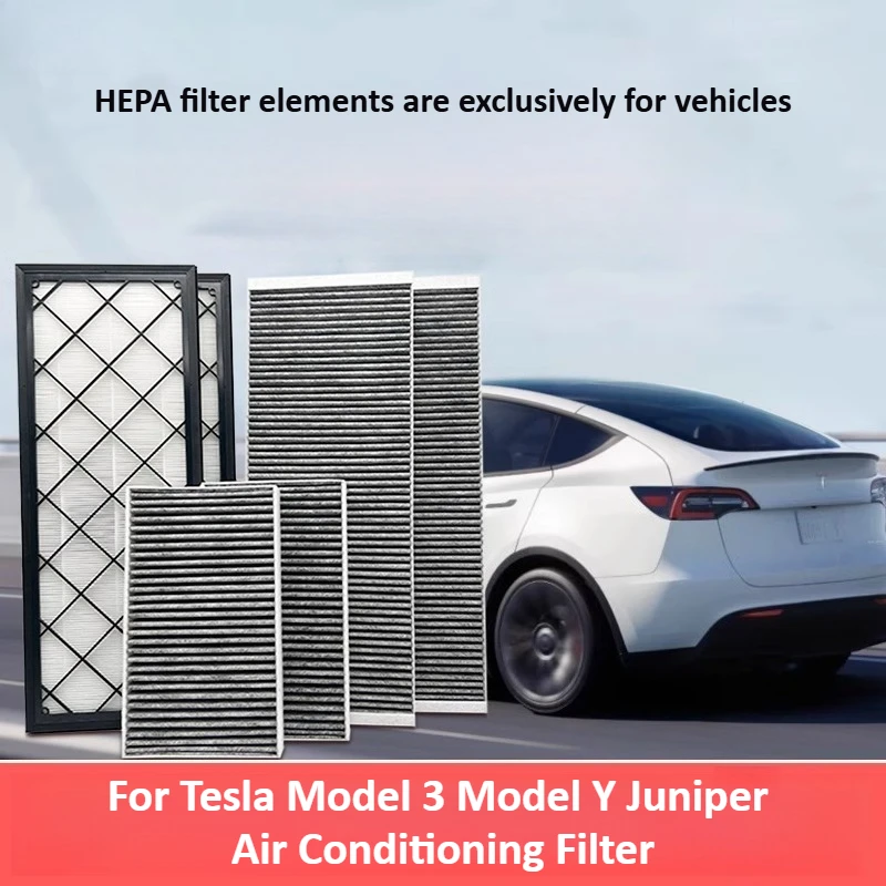 

Встроенный фильтр для кондиционирования воздуха, экстракт HEPA, эффективный фильтр с активированным углем для Tesla Model 3 Y, аксессуары для Juniper