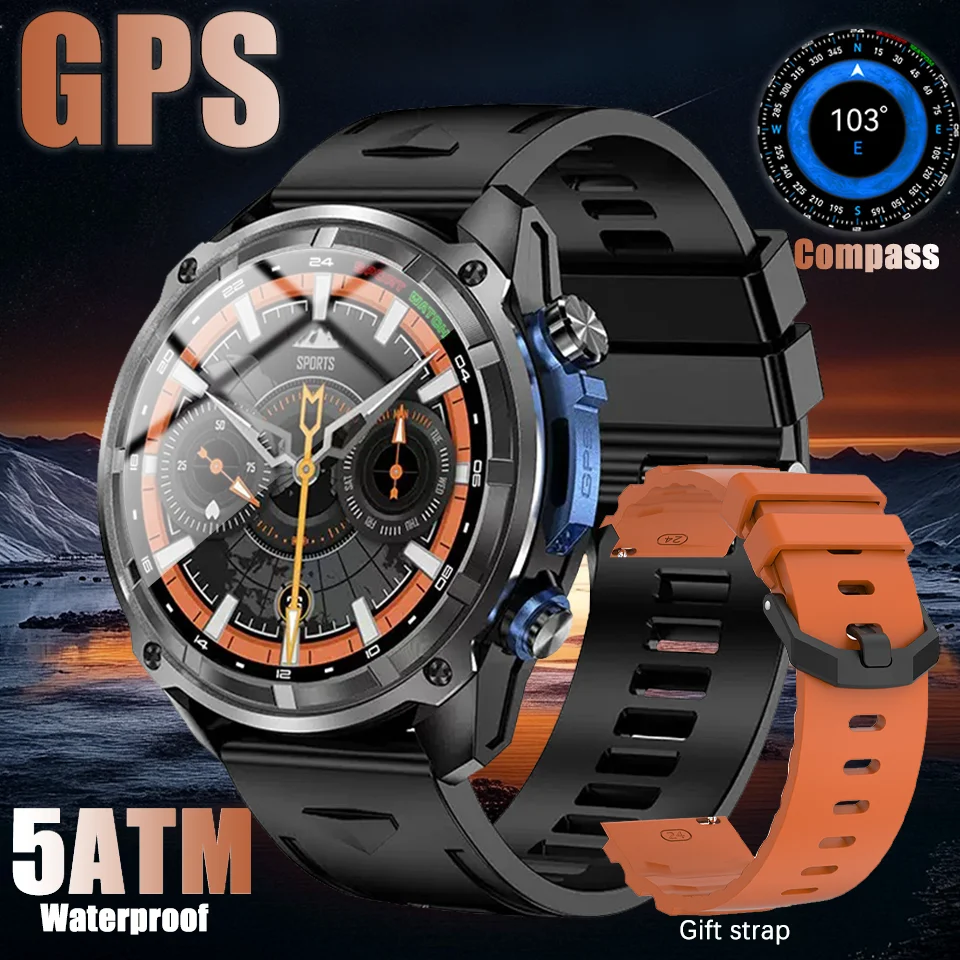 

Военные GPS спортивные умные часы для мужчин 3ATM водонепроницаемый фитнес-трекер автономная карта 860 мАч аккумулятор SmartWatch ваш партнер по приключений