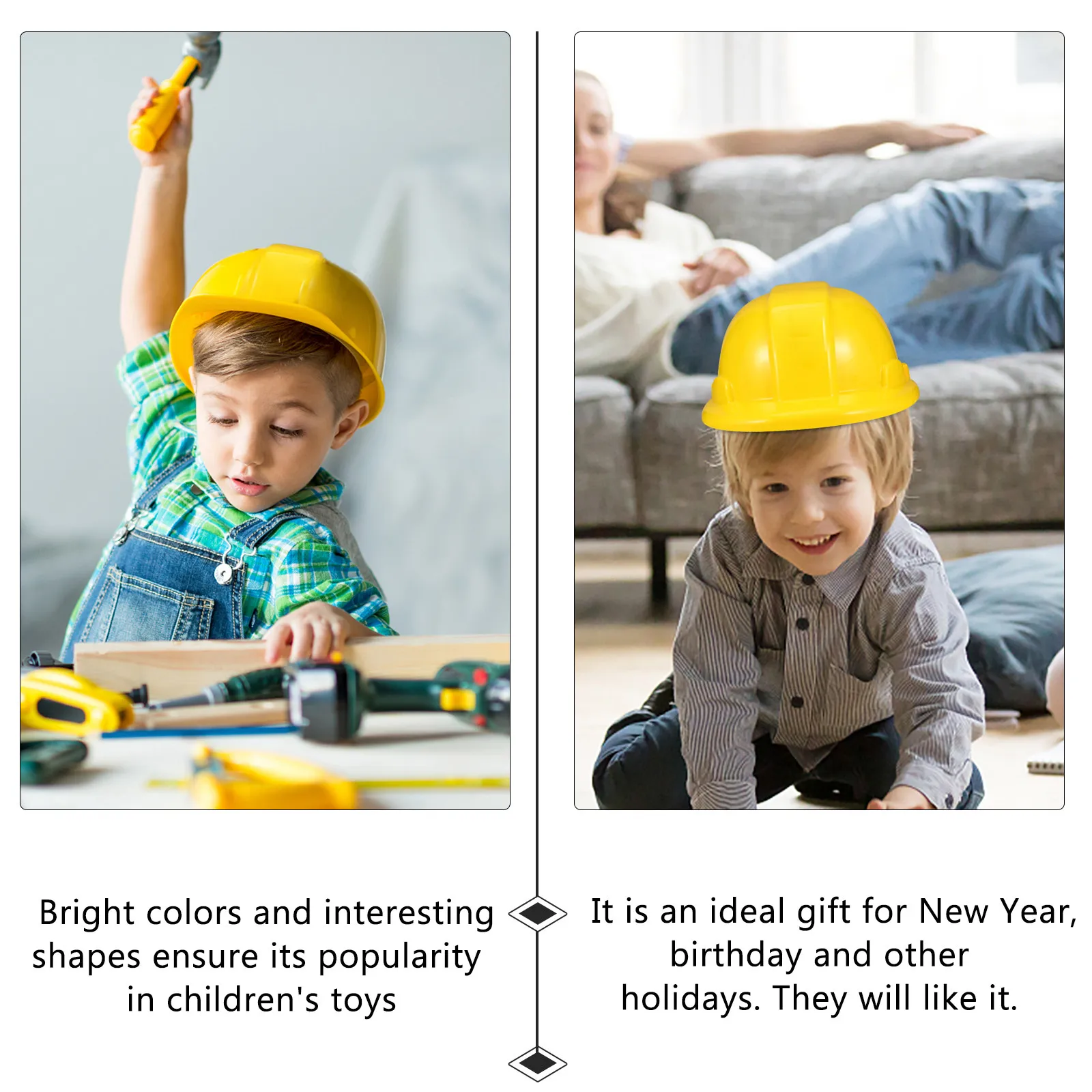 5Pcs Children Simulation Safety Construction Hats Bright Colors Role Building Dress Up Funny Party Supplies