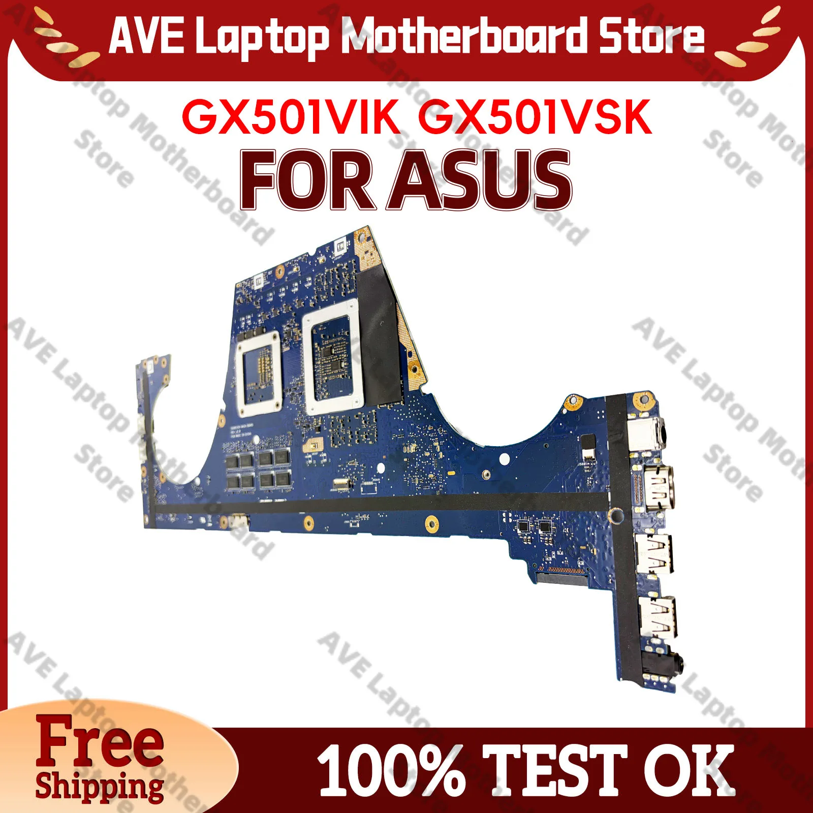 GX501VIK Laptop Motherboard For ASUS ROG Zephyrus GX501VIK  GX501VSK Notebook Mainboard With I5 I7 CPU 100% tests OK stk