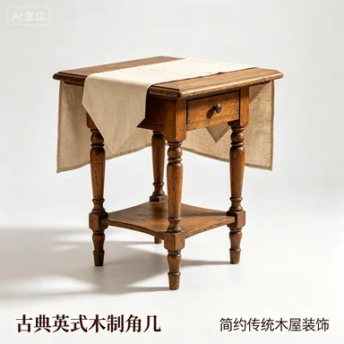 

Classical Villa Creative Art English Wooden Corner Table Simple Traditional Wooden House Decoration Corner Table