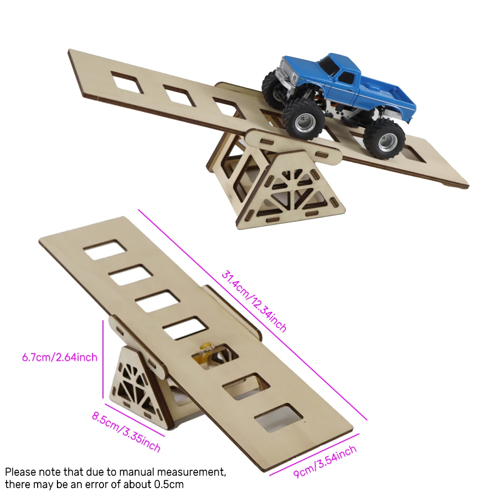 

4PCS RC Wooden Bridge Obstacle Set, DIY Steep Slope Desktop Simulation Course for 1/36 Scale RC Crawler Car Accessories