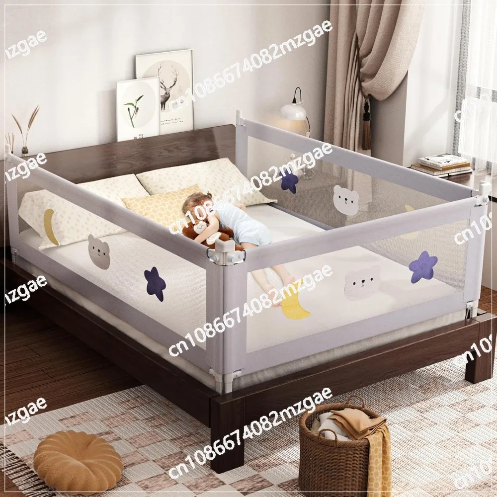 Bed Rails for Queen Bed - Height Adjustable Rail for Toddlers with Double Child Lock, Rail for Baby Kids