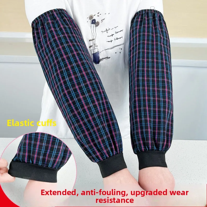 Long Cuff Cotton Sleeve Covers for Men And Women Outdoor Work Cleaning Protection Pure Cotton Oil Resistant Arm Sleeve Covers