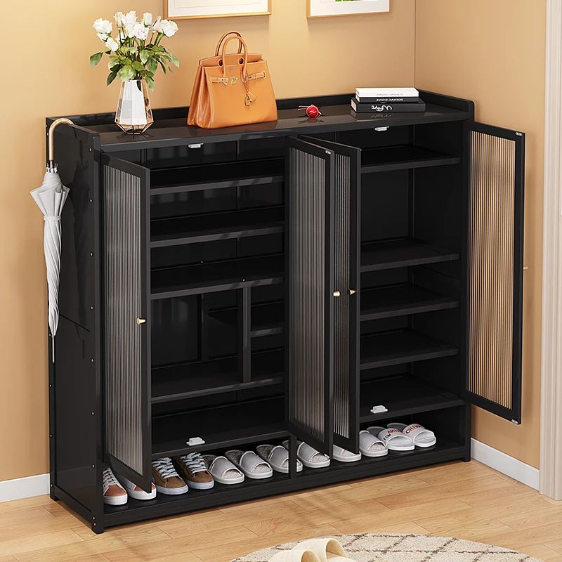 

Layer Shelves Shoe Racks Black Dust Proof Storage Organizer Shoe Racks Dorm Hallway Zapateras Organizador Home Furniture