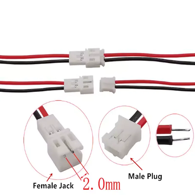 

JST PH2.0 2.0mm 2 Pin Adapter JST-PH 2Pin Micro Battery Male Female Connect Plug RC Extension22AWG PH 2mm Connector Cable