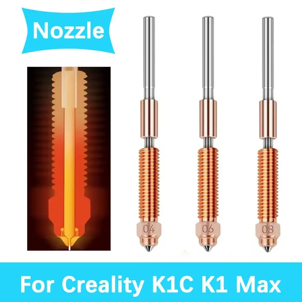 1Pcs 0.2/0.4/0.6/0.8/1.0mm 3D Printer Nozzle Hardened Steel Bimetal Heatbreak Quick Swap Nozzle Copper Titanium