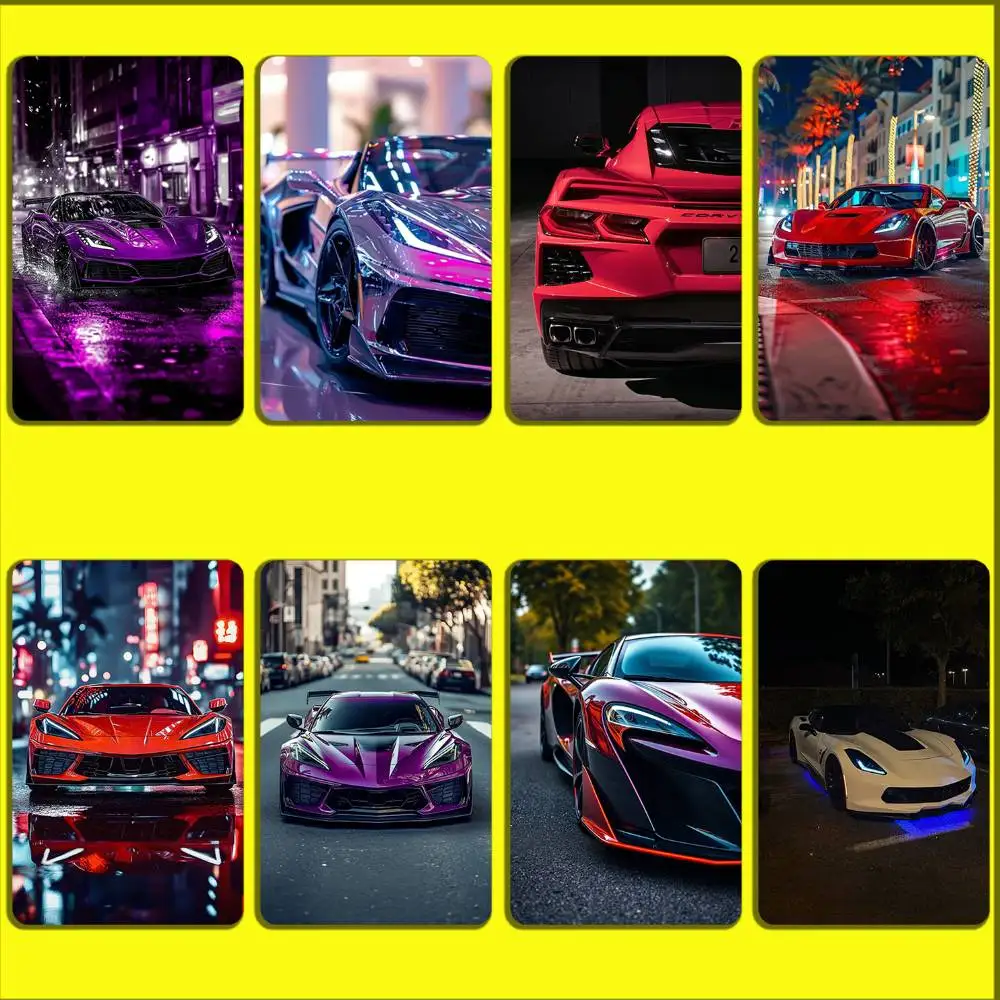 

Car C-CorvetteS C8 Card Stickers For Debit Bank Credit Cards Metro Bus Pass Sticker Decoration Cover Skin