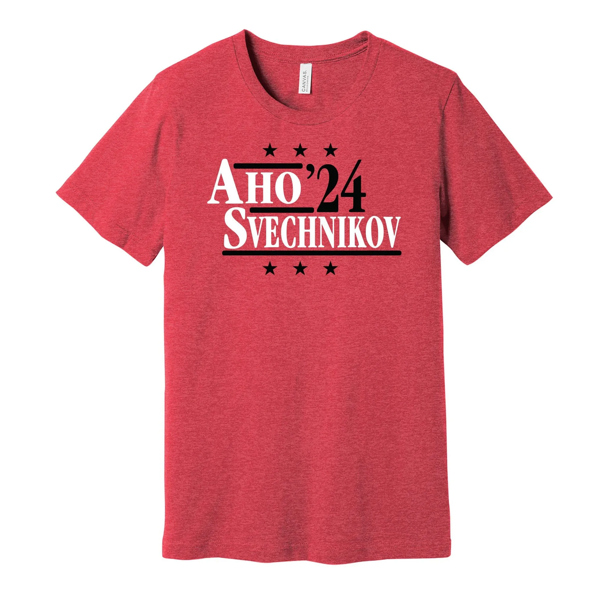 Aho Svechnikov '24 Political Campaign Parody T Shirt Hockey Legends For President Fan S M L Xl Xxl 3Xl Lots Of Color Choices