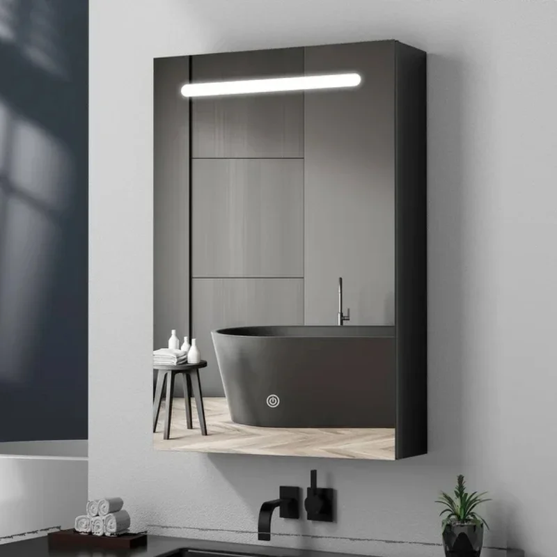 Waterproof & Rust-free Aluminum LED Medicine Cabinet Led Bathroom Vanity Mirror Storage Jewelry Cabinet