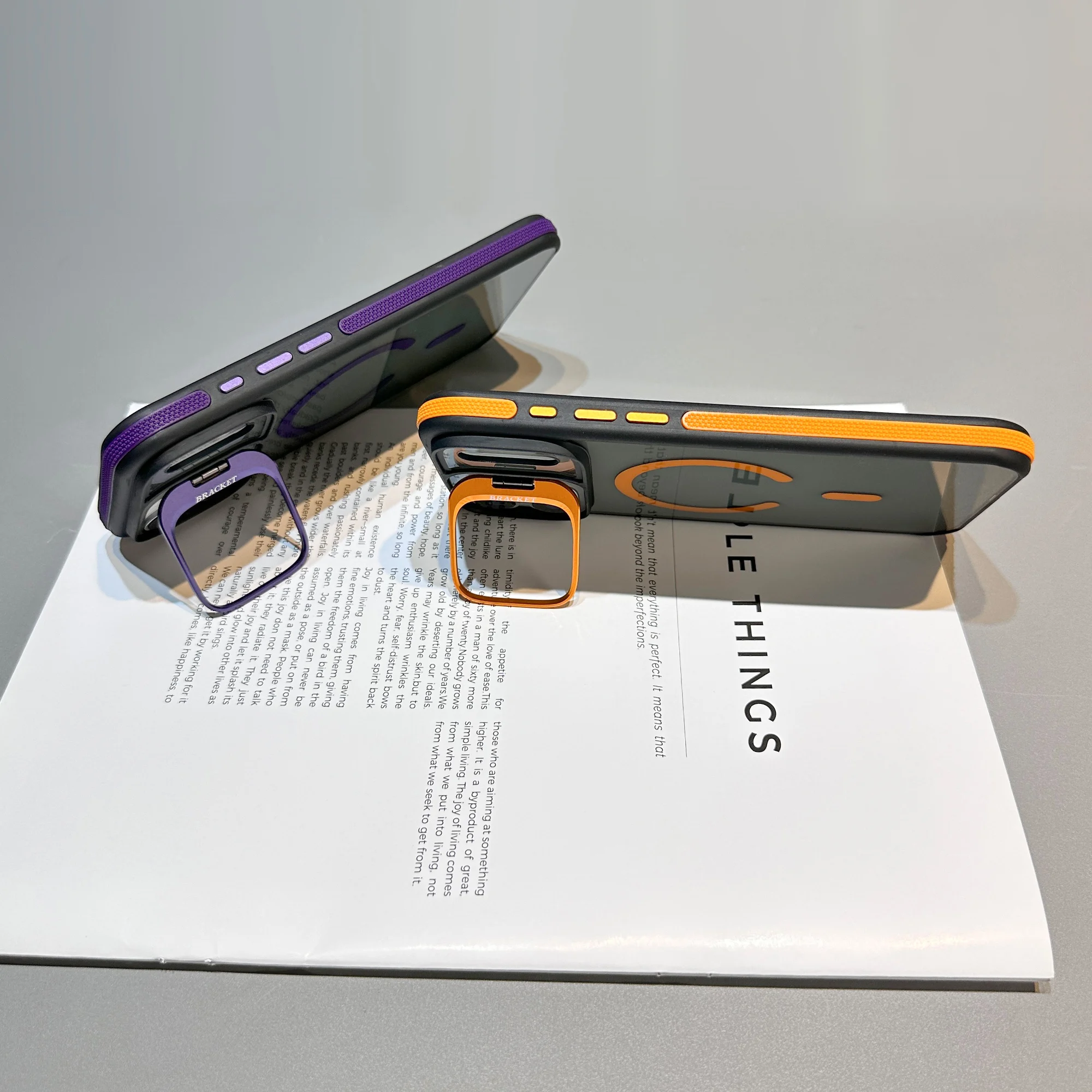 Luxury Matte Transparent Magsafe Kickstand Stand Phone Case For iPhone 17 Air 16 15 14 Plus 13 12 11 17 Pro Max Magnetic Cover - náhled 3