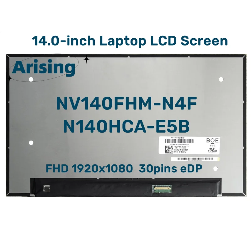 14.0-inch Laptop LCD Screen NV140FHM-N4F Fit N140HCA-E5B NV140FHM-N4T B140HAN05.6 LP140WFA-SPM1 FHD 1920x1080 30pins eDP