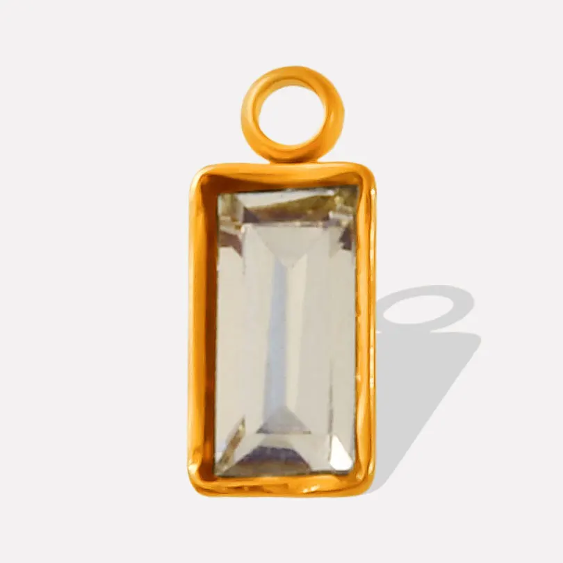 10pcs New Fashion Rectangle Crystal Gloss Stainless Steel Pendant Colorful High Quality Charms Hand Diy Make Earring Accessories
