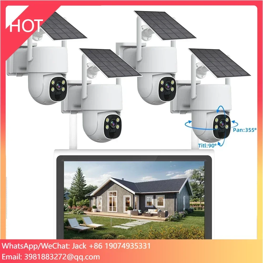 

10.1 Inch 4CH EseeCloud Solar Wireless NVR Kit 4MP CCTV Surveillance Security Camera System Solar WIFI Camera NVR Kit