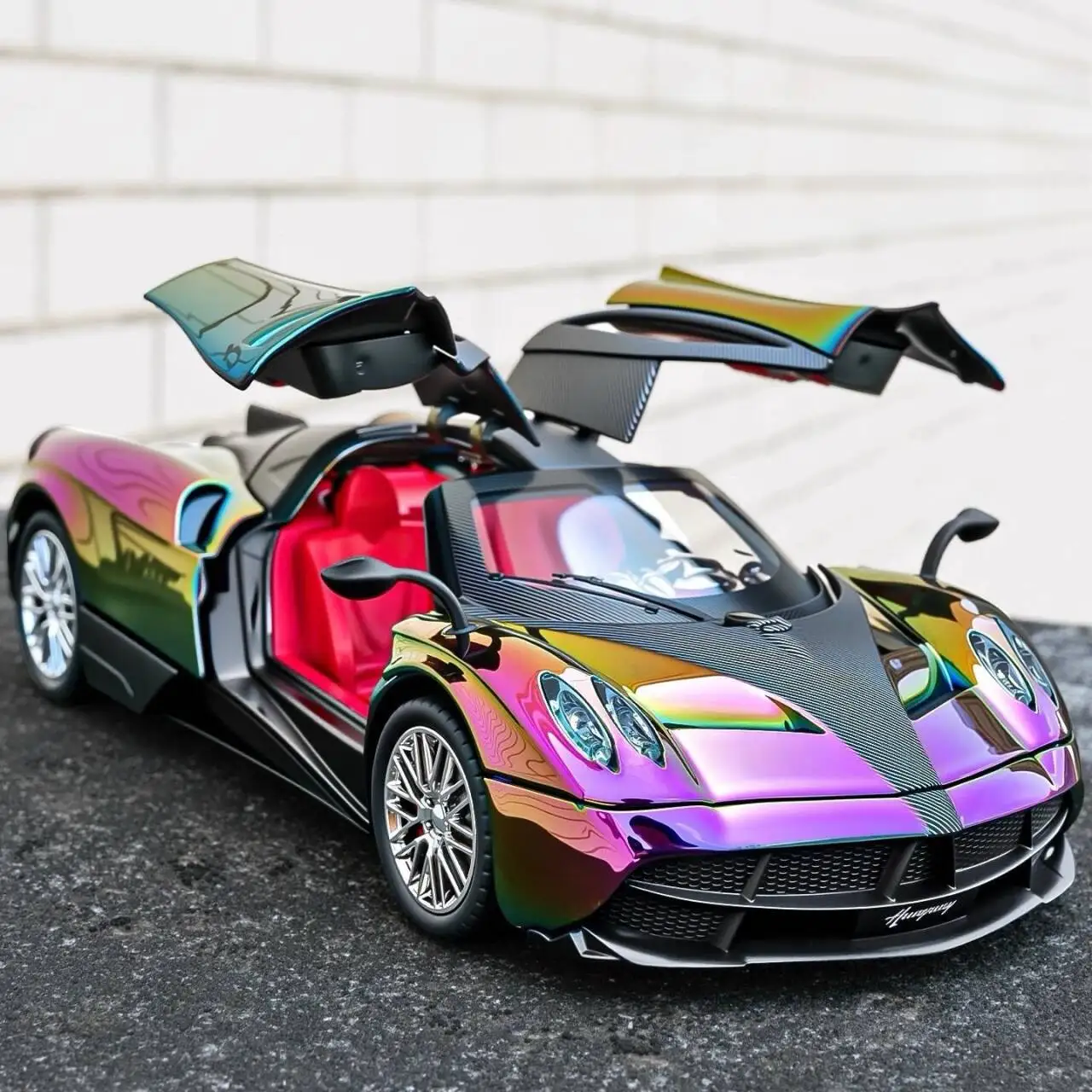 

1:24 Pagani Huayra Dinastia Alloy Electroplating Sports Car Model Metal Racing Car Vehicles Model Sound and Light Kids Toys Gift