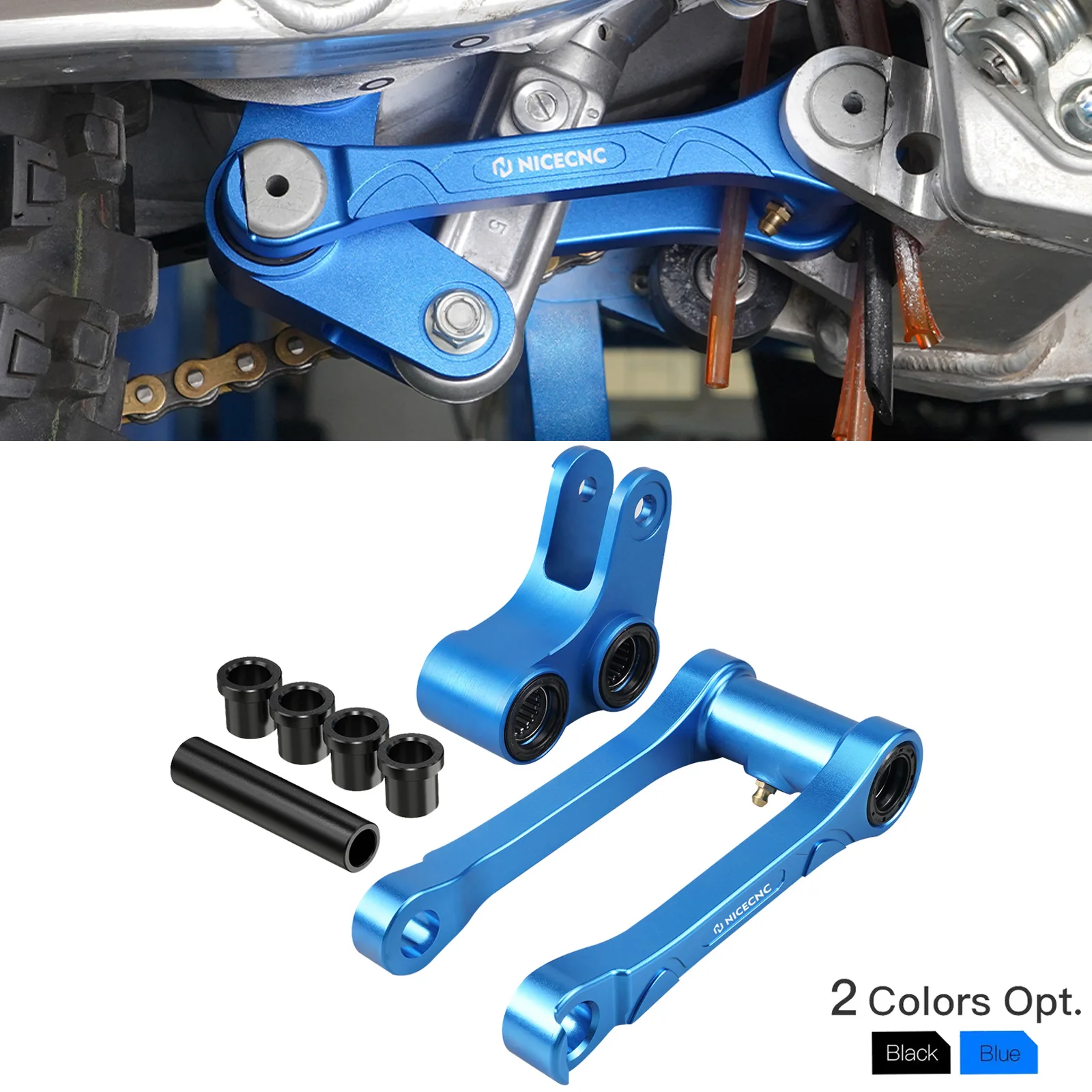 NICECNC For Yamaha YZ125 YZ250 2006-2024 YZ125X 2020-2023 YZ250X 2016-2023 WR250F WR450F 2006 Motocross 1.5'' Lowering Link Kit